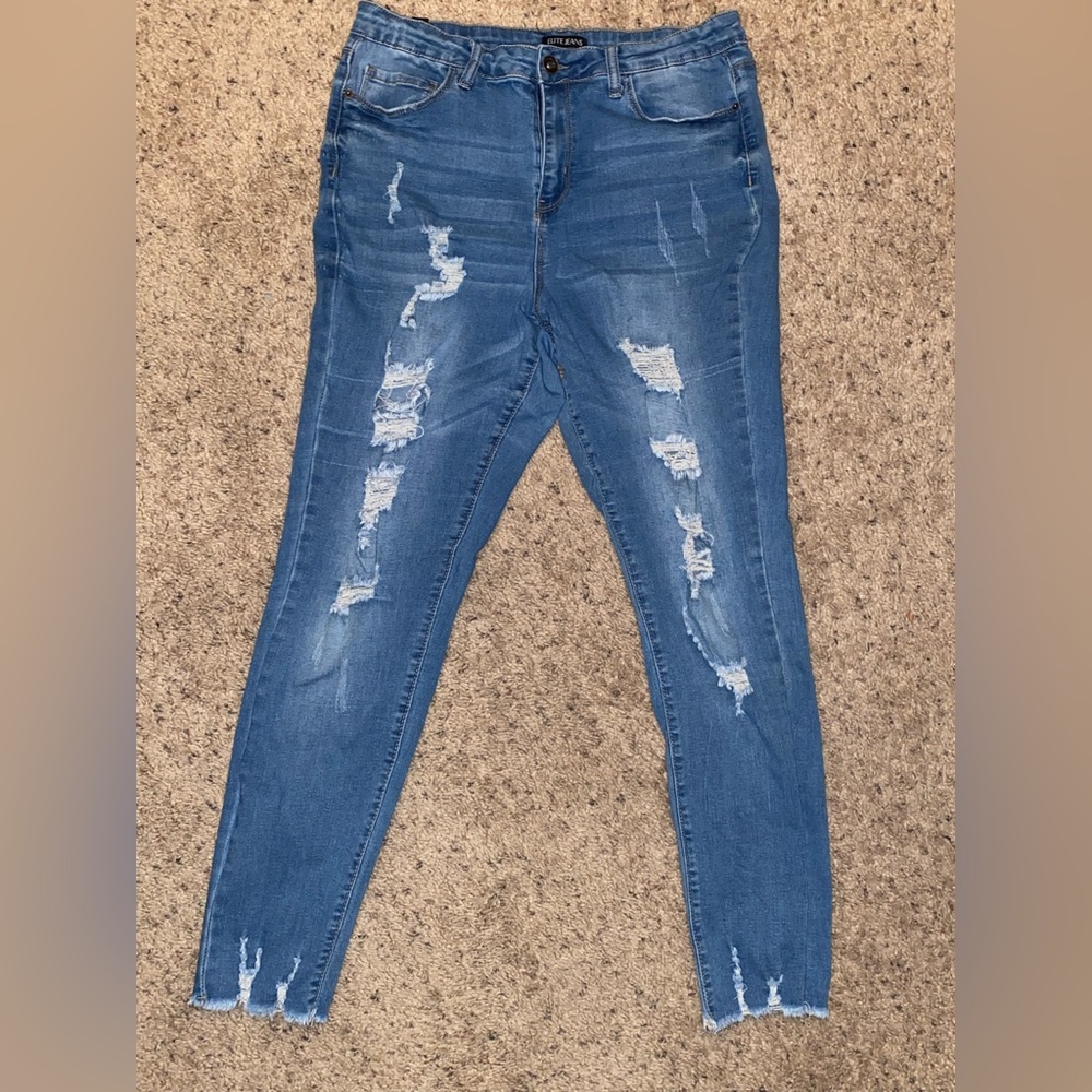 Distressed Elite Jeans, Size 13/14
